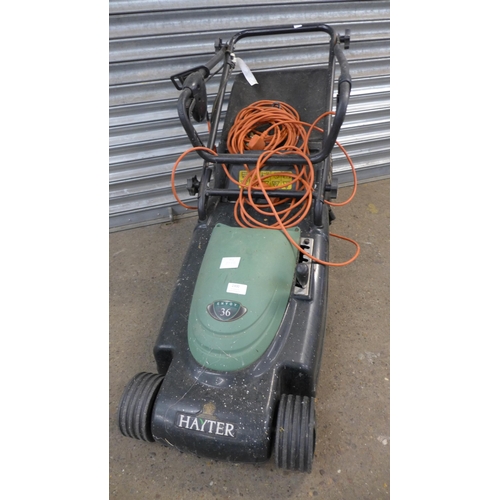 2300 - A Hayter Envoy 36 electric lawn mower with collector