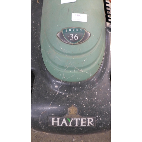 2300 - A Hayter Envoy 36 electric lawn mower with collector