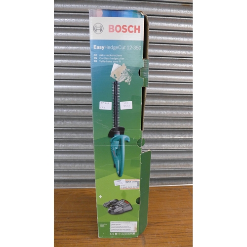 2319 - A Bosch Easy Hedge Cut 12-350 electric hedge cutter complete with box, battery and charger