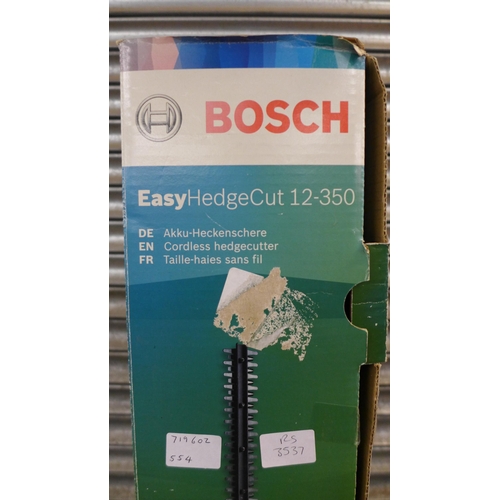 2319 - A Bosch Easy Hedge Cut 12-350 electric hedge cutter complete with box, battery and charger