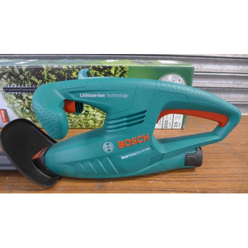 2319 - A Bosch Easy Hedge Cut 12-350 electric hedge cutter complete with box, battery and charger