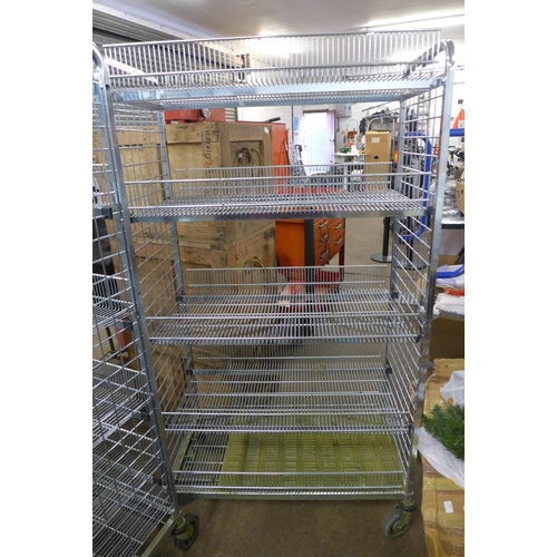 2352 - A stainless steel five level catering trolley