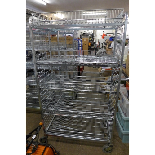 2354 - A stainless steel five level catering trolley