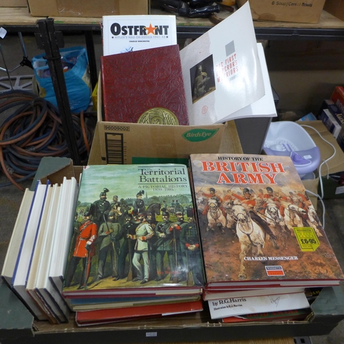 2386 - A box and a crate of military books