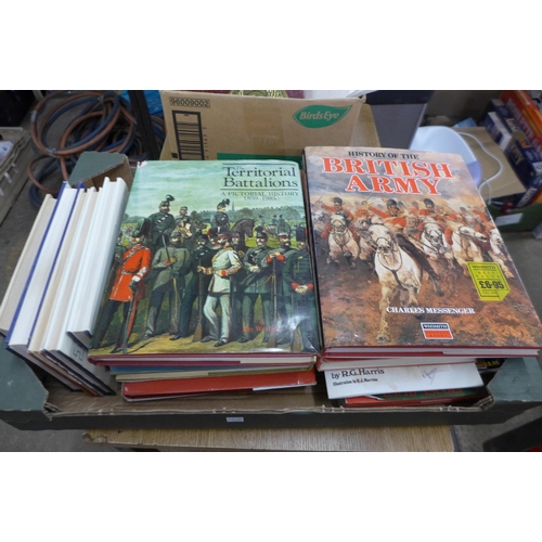 2386 - A box and a crate of military books