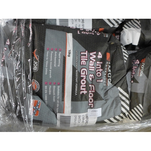 2393 - A pallet of approx. 80 x 10kg bags of Norcros 4-in-1 wall and floor tile grout