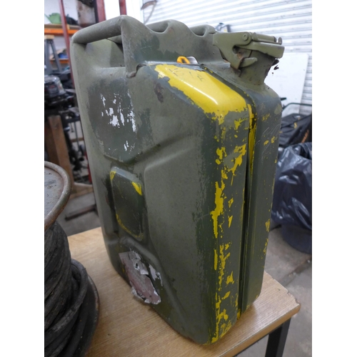 2396 - A Jerry can and a military cable reel