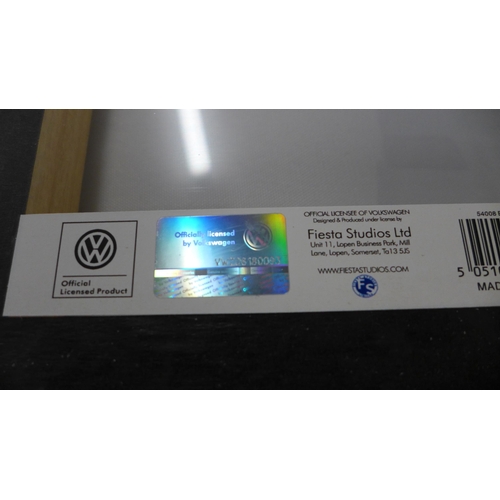 2408 - A box of 11 official VW framed prints, 500mm x 400mm