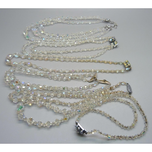 1020 - A collection of crystal necklets