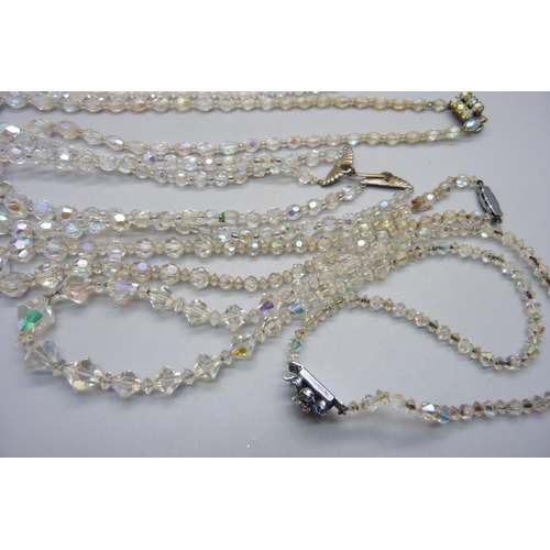 1020 - A collection of crystal necklets