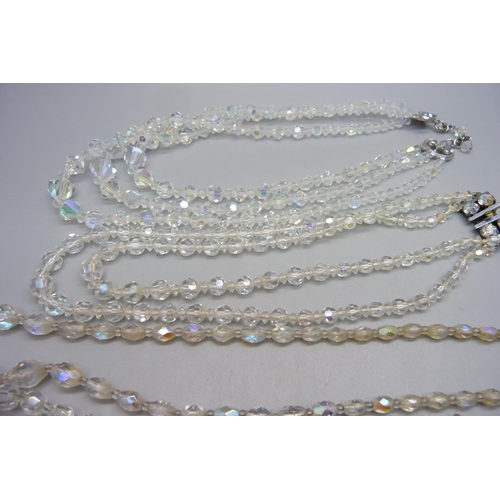 1020 - A collection of crystal necklets