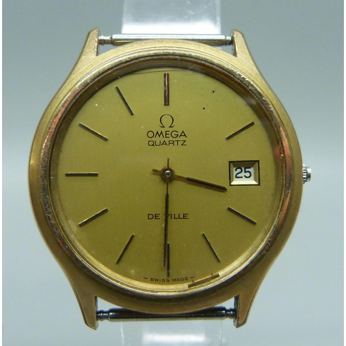 1041 - A 9ct gold cased Accurist wristwatch and an Omega quartz wristwatch head