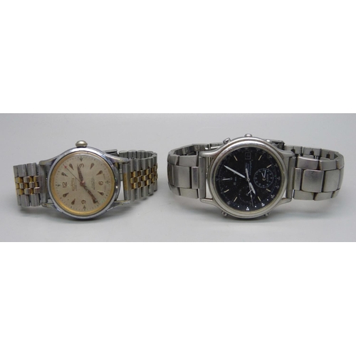 1079 - A Roamer wristwatch and a Seiko Quartz Chronograph wristwatch