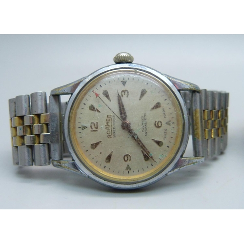 1079 - A Roamer wristwatch and a Seiko Quartz Chronograph wristwatch