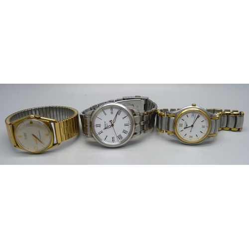 1116 - Three wristwatches - Tissot, Longines and Accurist