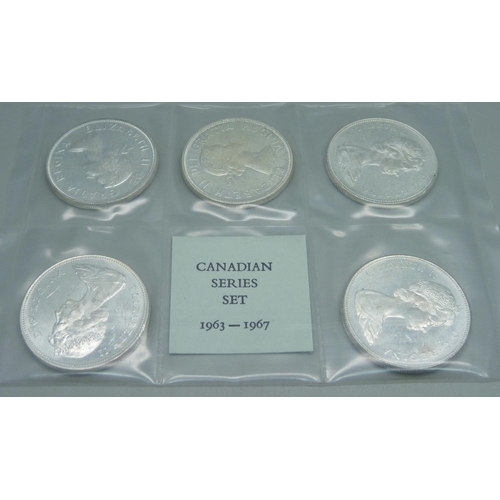 1133 - A Canadian Dollar Series Set, 1963-1967