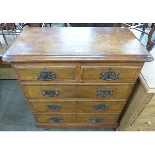 126 - A Victorian scumbled pine chest of drawers