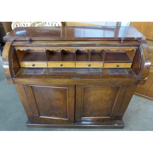 132 - A Victorian mahogany cylinder desk