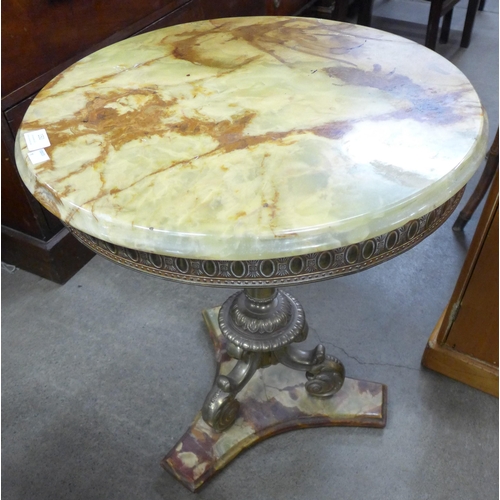 150 - A French brass and onyx circular occasional table