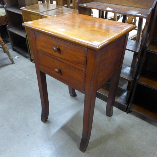 161 - A Victorian beech two drawer side table