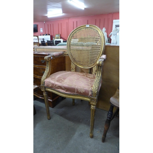 173 - A 19th Century French style gilt fauteuil chair