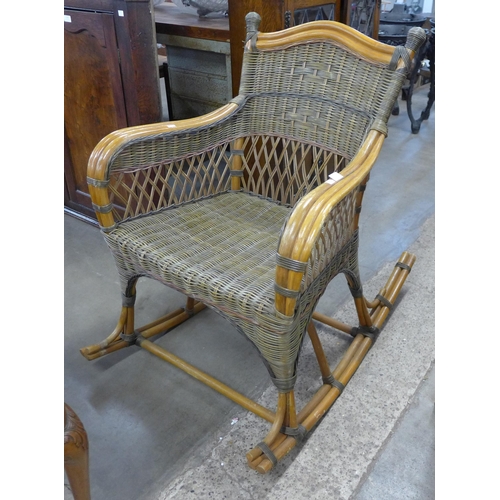 210 - A bamboo rocking chair