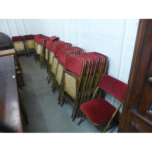 276 - A large quantity of metal framed folding chairs