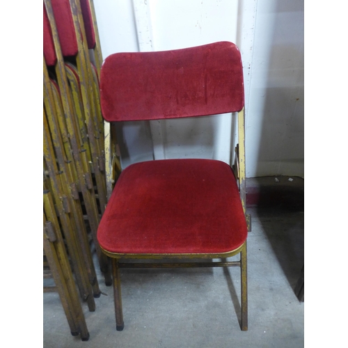 276 - A large quantity of metal framed folding chairs