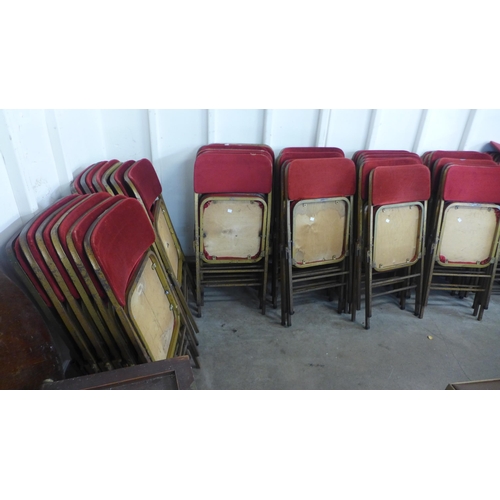 276 - A large quantity of metal framed folding chairs