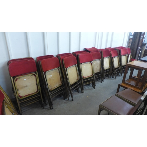 276 - A large quantity of metal framed folding chairs