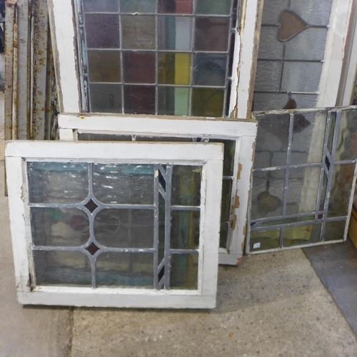 287 - Assorted Victorian and early 20th Century stained glass window panes