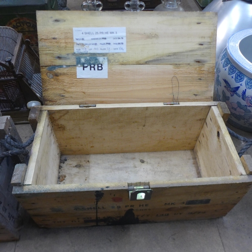 302 - Two pine ammunition crates