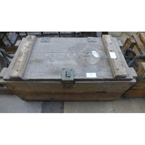 302 - Two pine ammunition crates