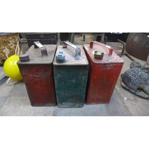 307 - Three vintage Shell and Esso fuel cans