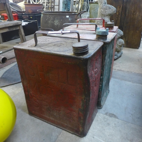 307 - Three vintage Shell and Esso fuel cans