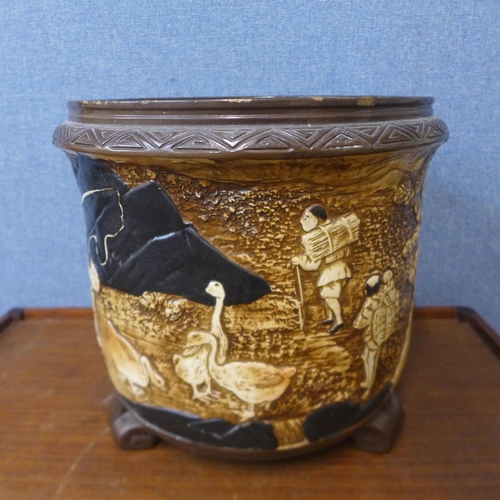 309 - A Bretby pottery jardiniere, a/f