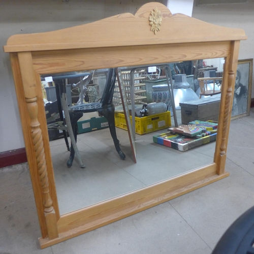 359 - A French style pine overmantel mirror