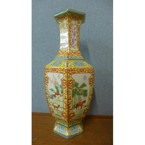 373 - A Chinese Imperial yellow glazed porcelain vase