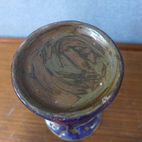 395 - A purple glazed studio pottery vase