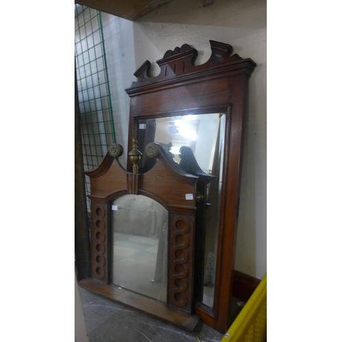 404 - An Edward VII walnut mirror and one other