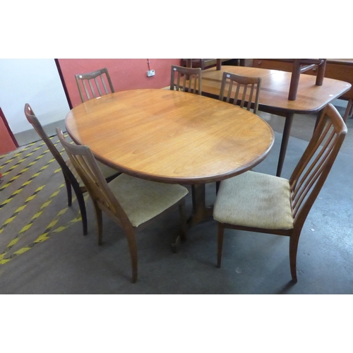 41 - A G-Plan Fresco teak extending dining table and six chairs