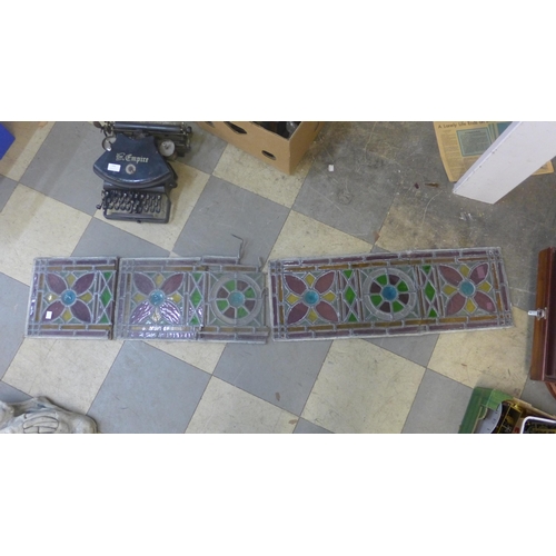 410 - Two Victorian stained glass panes, a/f