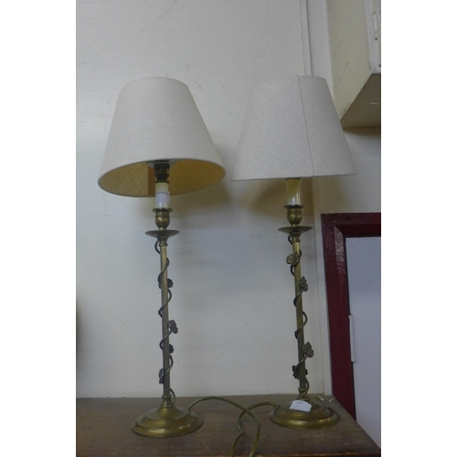 420 - A pair of Valsan brass table lamps