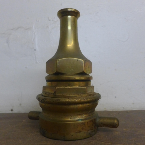 425 - A vintage brass fire hose nozzle