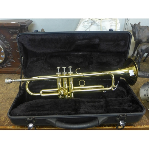 427 - A cased Earham trumpet