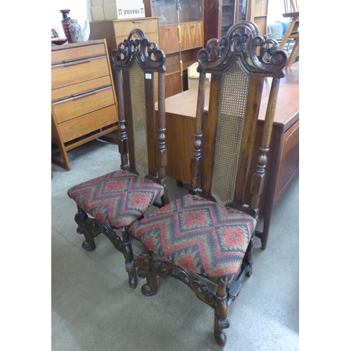 95 - A pair of Charles II joined walnut side chairs