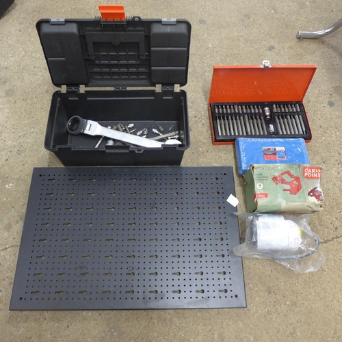 2001 - 3 Wall mounting tool stands and assorted tools