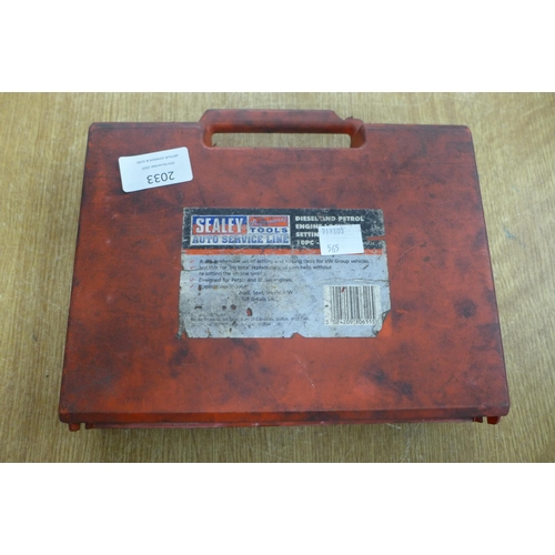 2033 - A Sealey VW diesel and petrol setting and locking tools kit 
*This lot is subject to VAT