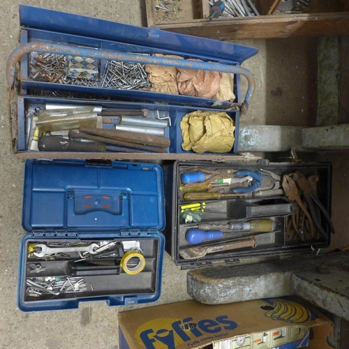 2097 - 3 Tool boxes, all with assorted hand tools