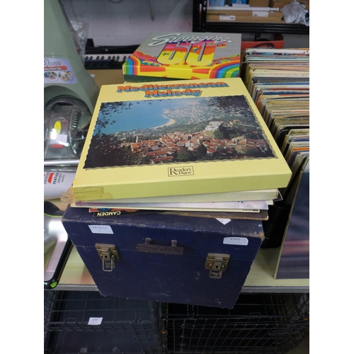 2202 - Vintage box of LPs, selection of LP box sets inc. classical, show tunes, 70s, etc.